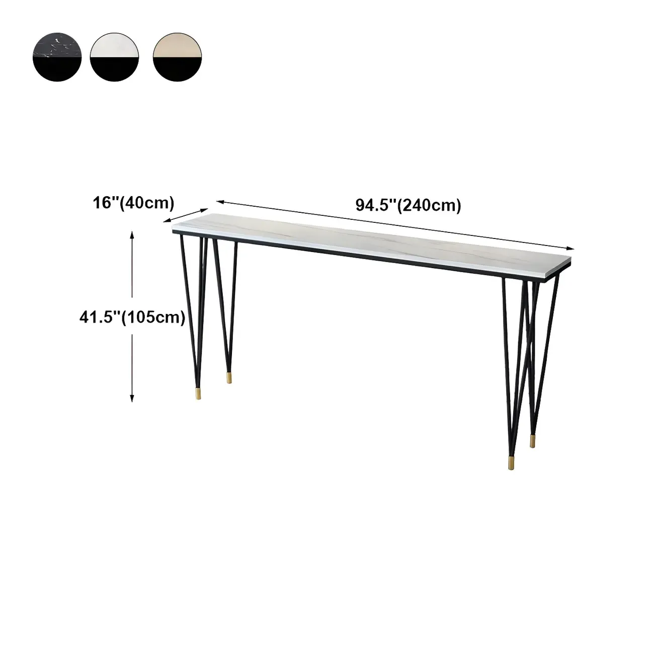 Sleek Black Faux Marble Top Bar Tables