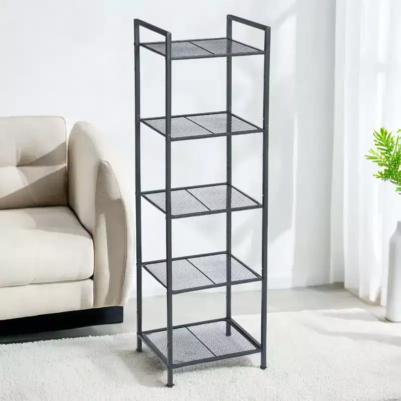 5-Tier Storage Rack, Bathroom Shelf, Extendable Plant Stand with Adjustable Shelf, for Bathroom, Living Room, Balcony, Kitchen