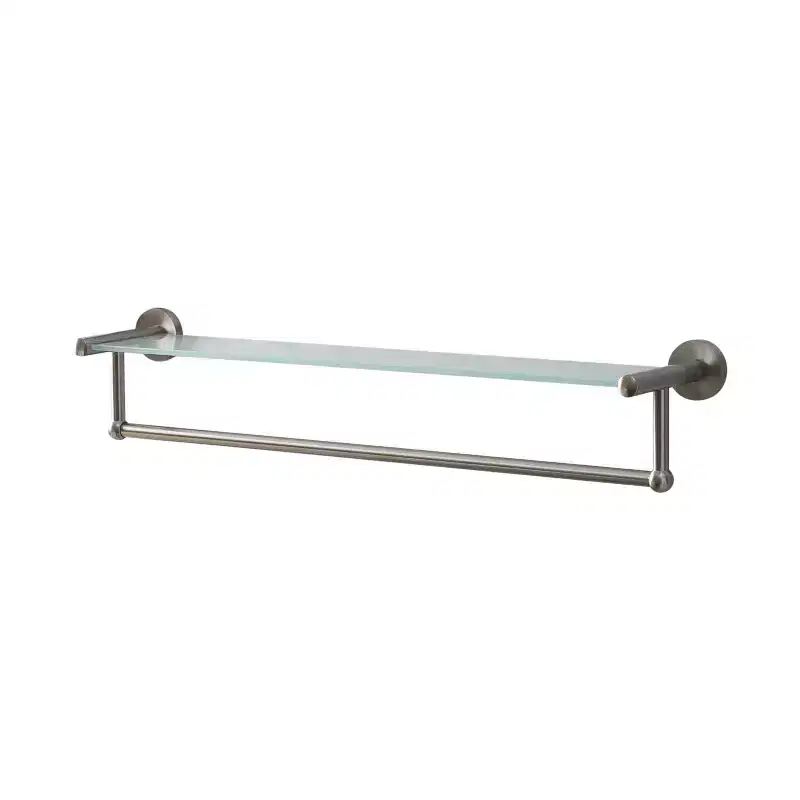 Glass Shelf with Towel Bar Gray - Organize It All
