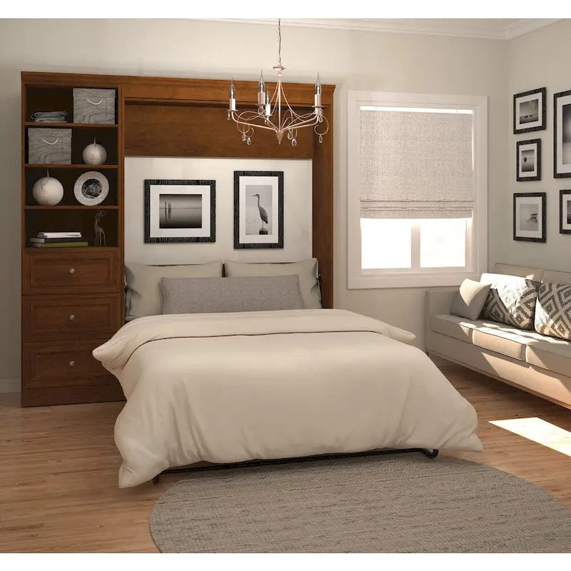 Full Murphy Bed with Closet Organizer and Drawers - 84W