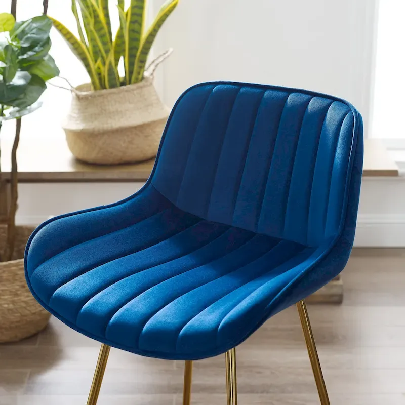 Modern Swivel Velvet Barstool