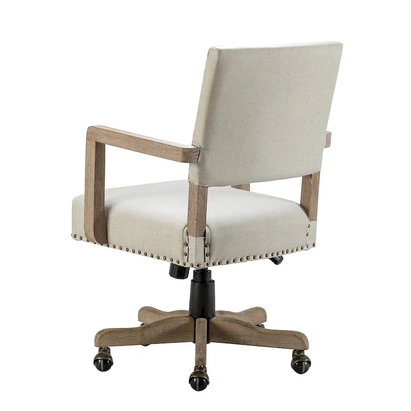 Taresa Modern Mid-Back Swivel Height Adjustable Task Chair with Nailhead Trim by HULALA HOME
