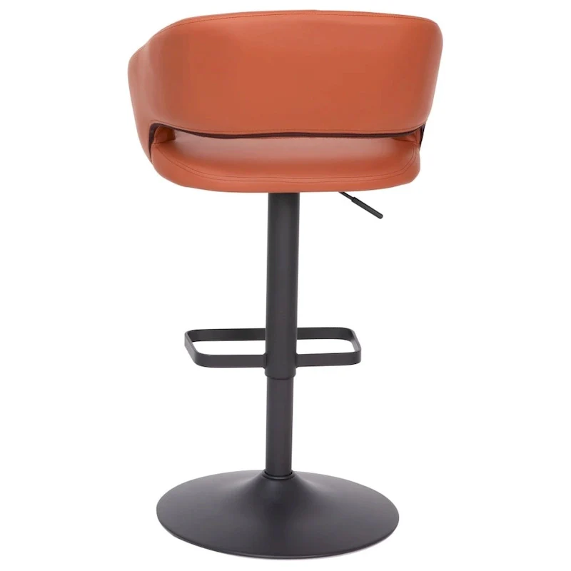 Modern Upholstered Adjustable Height Swivel Barstool with Footrest