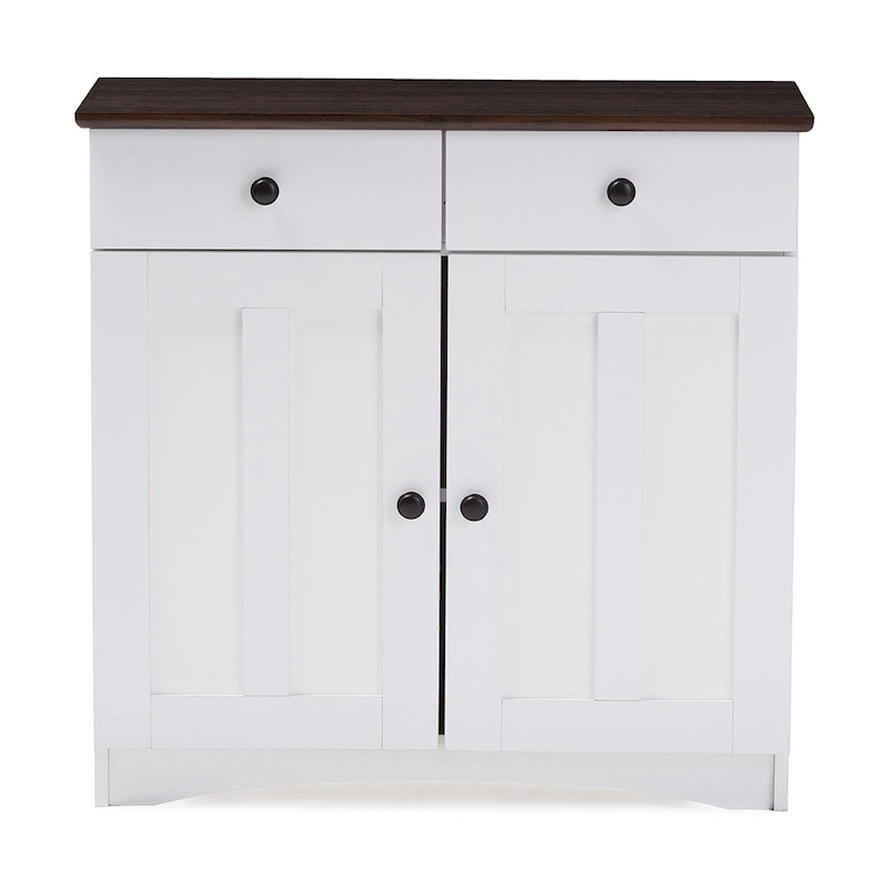 Traditional White Wood Kitchen Storage Cabinet by Baxton Studio