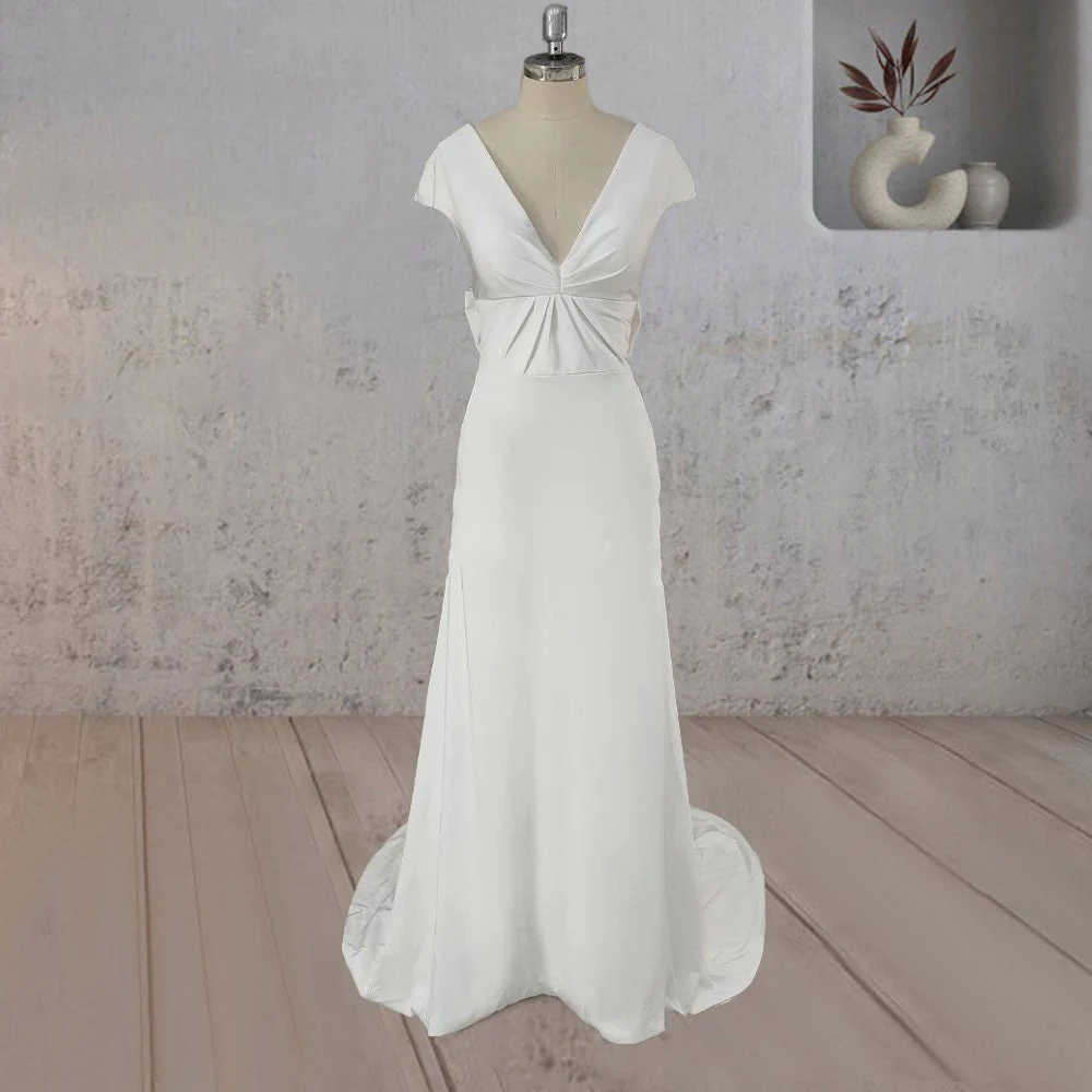 Mermaid Satin Sweep Train Wedding Dress With Train