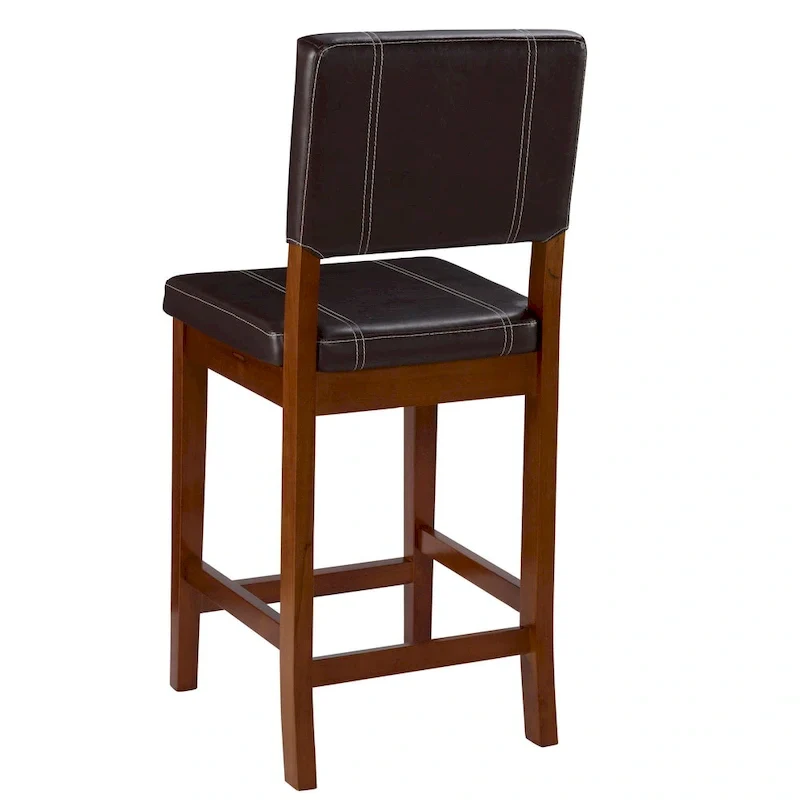 Linon Clover 24-inch Dark Brown Faux Leather Counter Stool