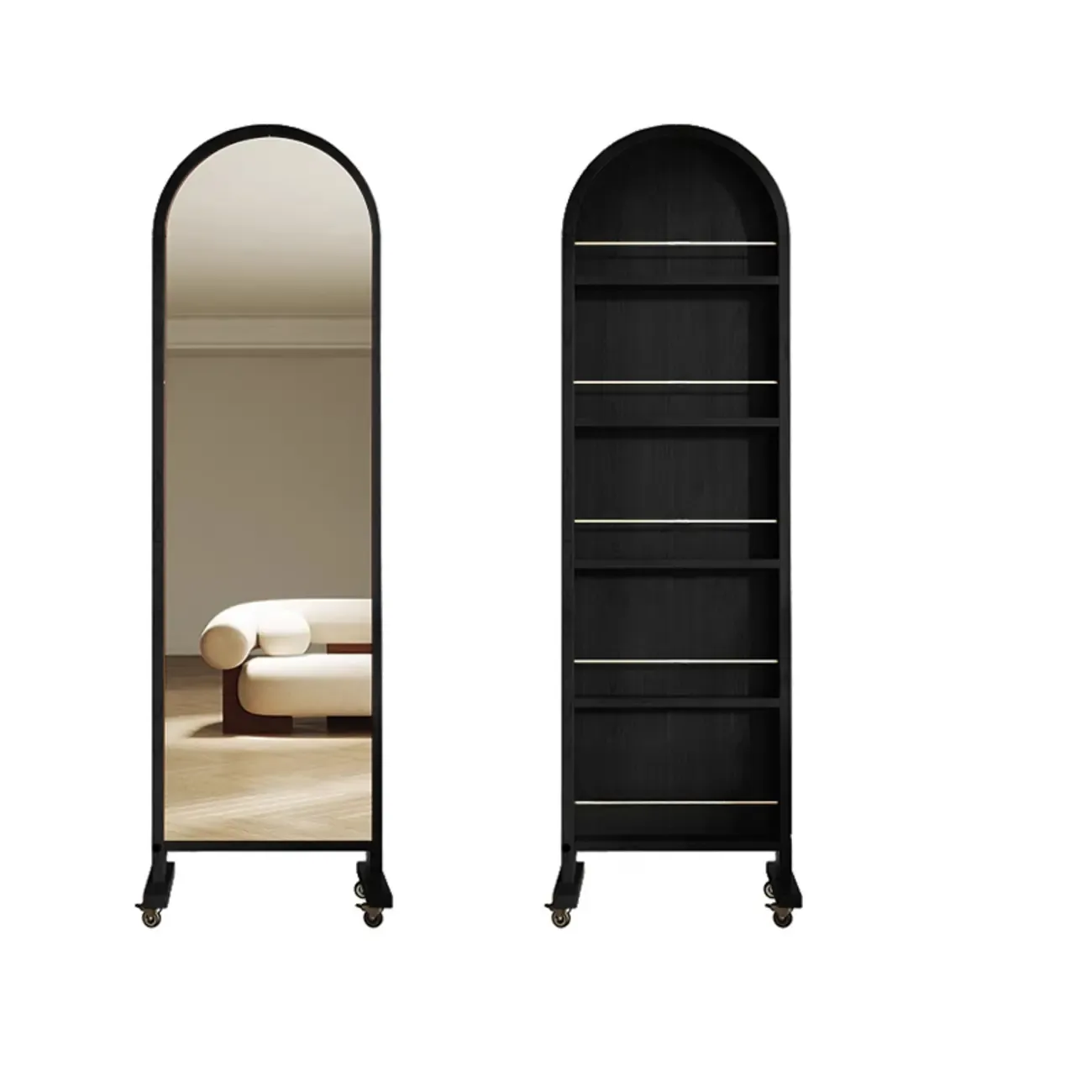 Modern Oak Wood Vertical Closed Back Bookcase