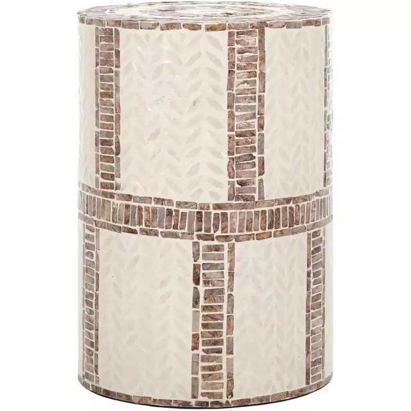 Keary Round Accent Table - ACC1804A - White/Gold - Safavieh
