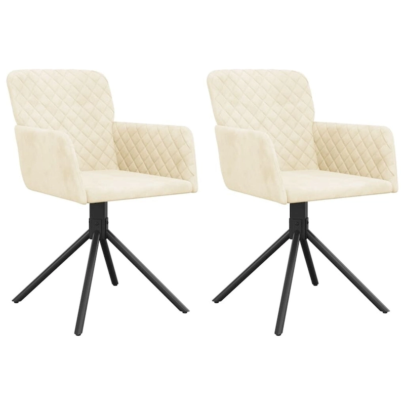 vidaXL Swivel Dining Chairs 2 Pcs Modern Accent Upholstered Side Chair Velvet - 20.3 x 23.2 x 32.9