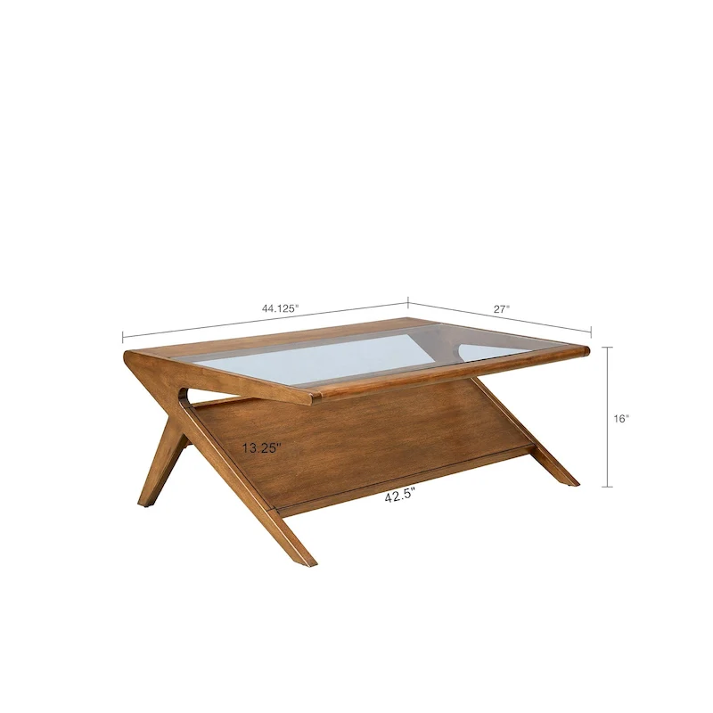 INK+IVY Rocket wood & tempered glass coffee table