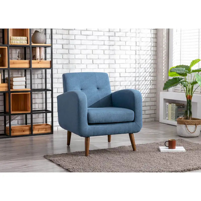 Fabric / PU Tufted Accent Chair, 1-Seat