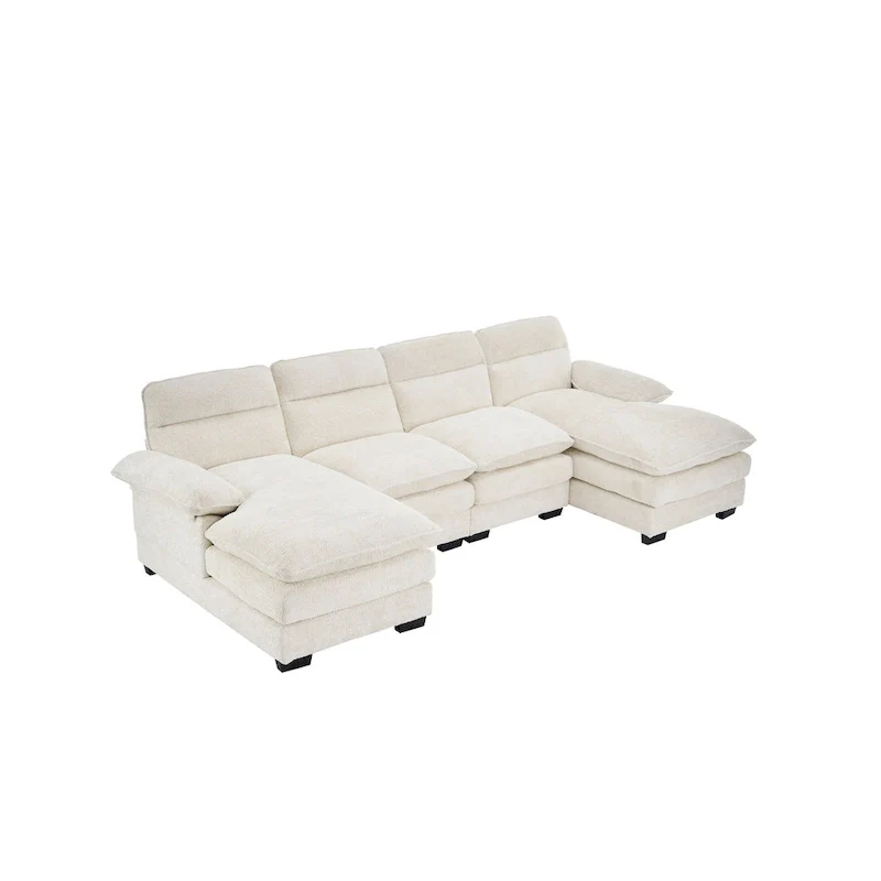U-Shaped Chenille Sofa