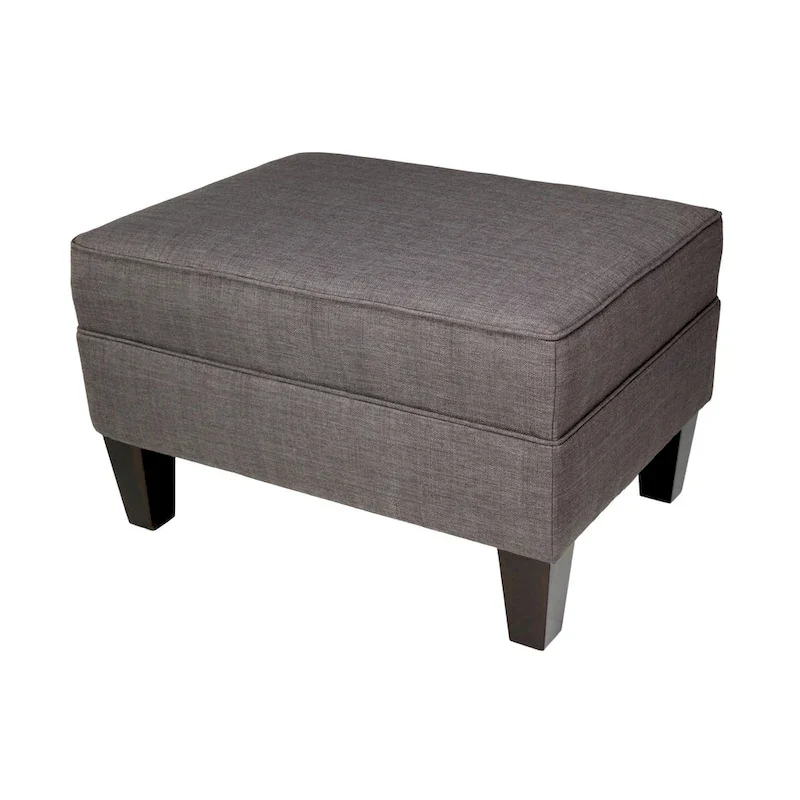 MJL Furniture Parker Fabric Upholstered Square Welted Ottoman