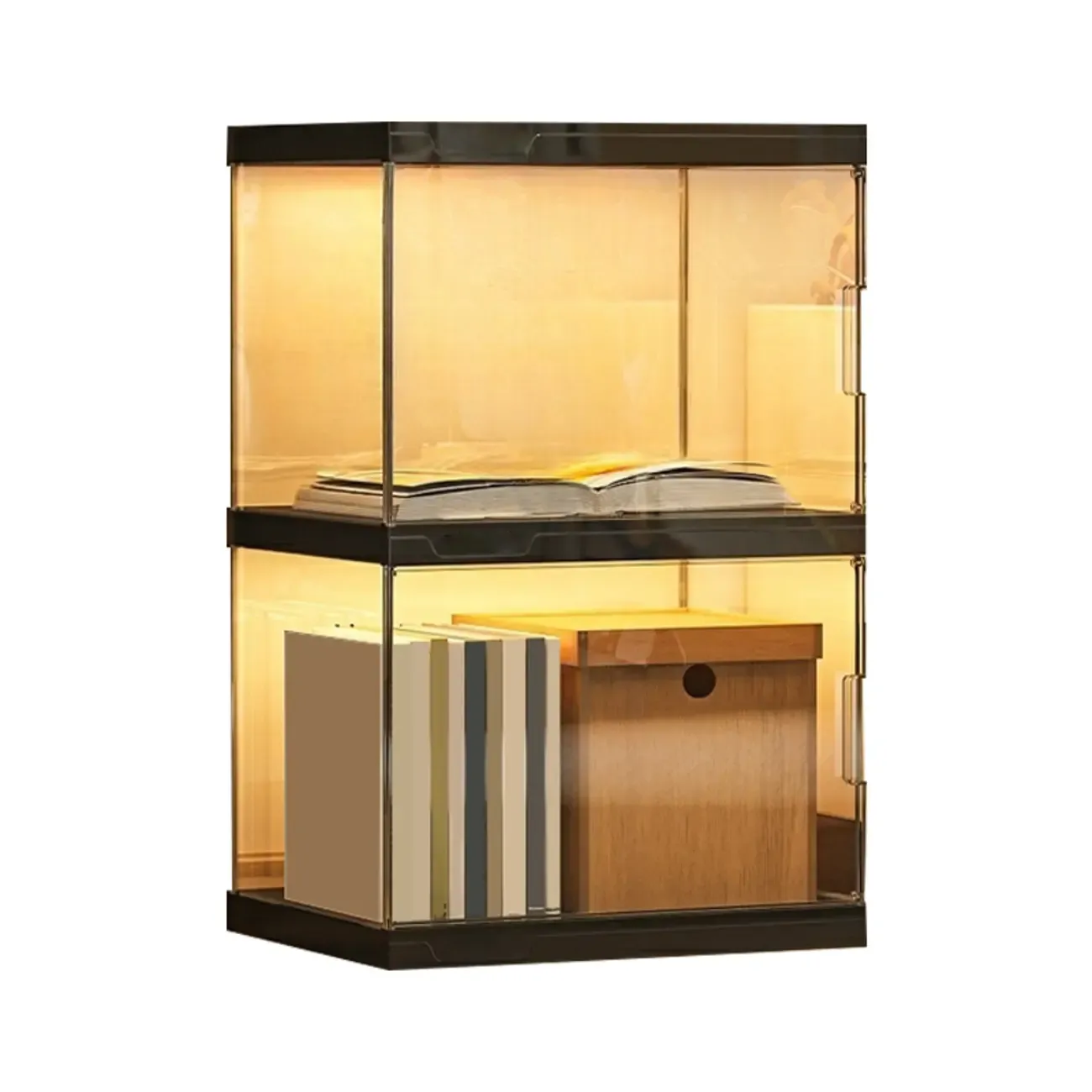 Modern Acrylic 5-Tier Lighted Display Bookcase