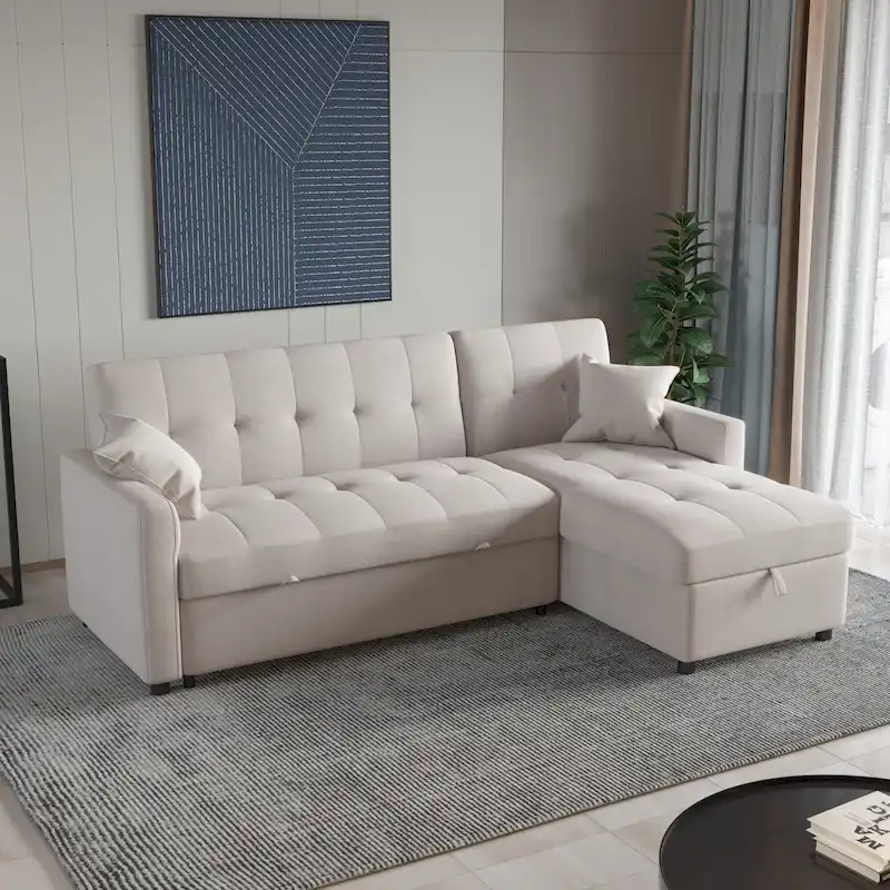82 Wide Reversible Sleeper Sofa & Chaise