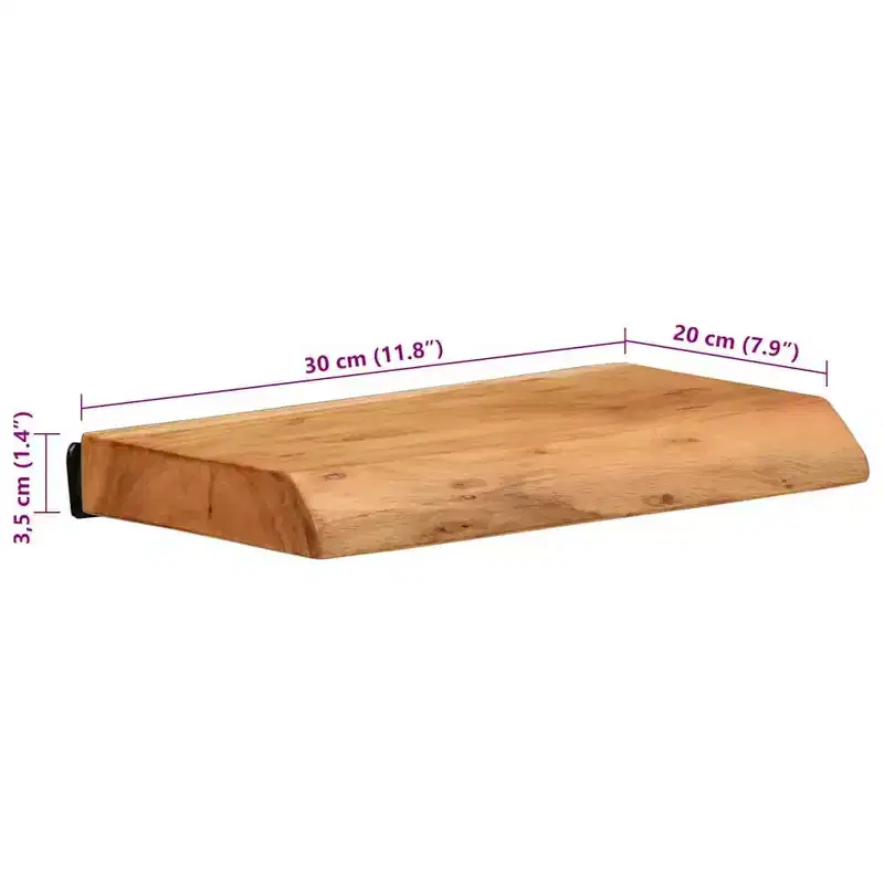 vidaXL Wall Shelves 2 pcs 11.8x7.9x1.4 Solid Wood Acacia