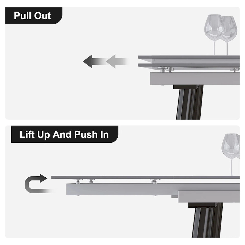 7 - Piece Extendable Sintered Stone Dining Table Dining Set With 6 Fabric Chairs