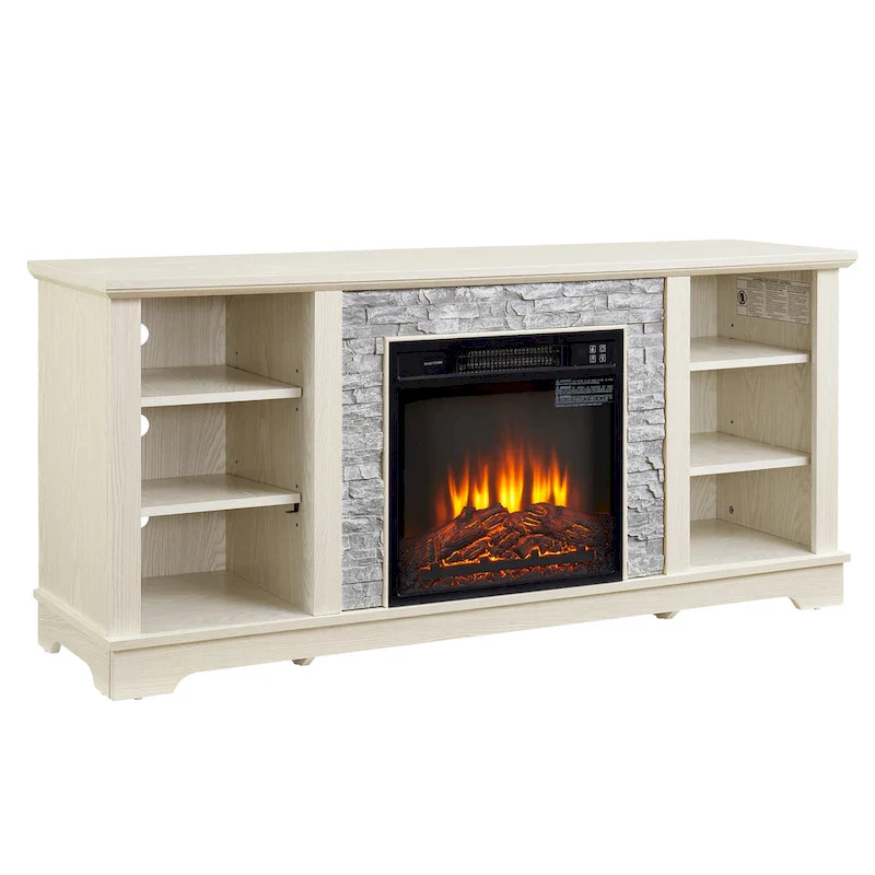 Mantel Electric Fireplace TV Stand with Fireplace Insert