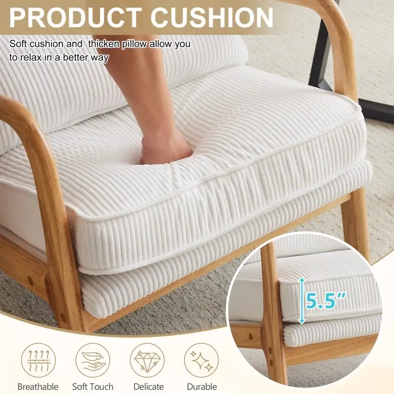 Upholstered Linen Blend Accent Chair