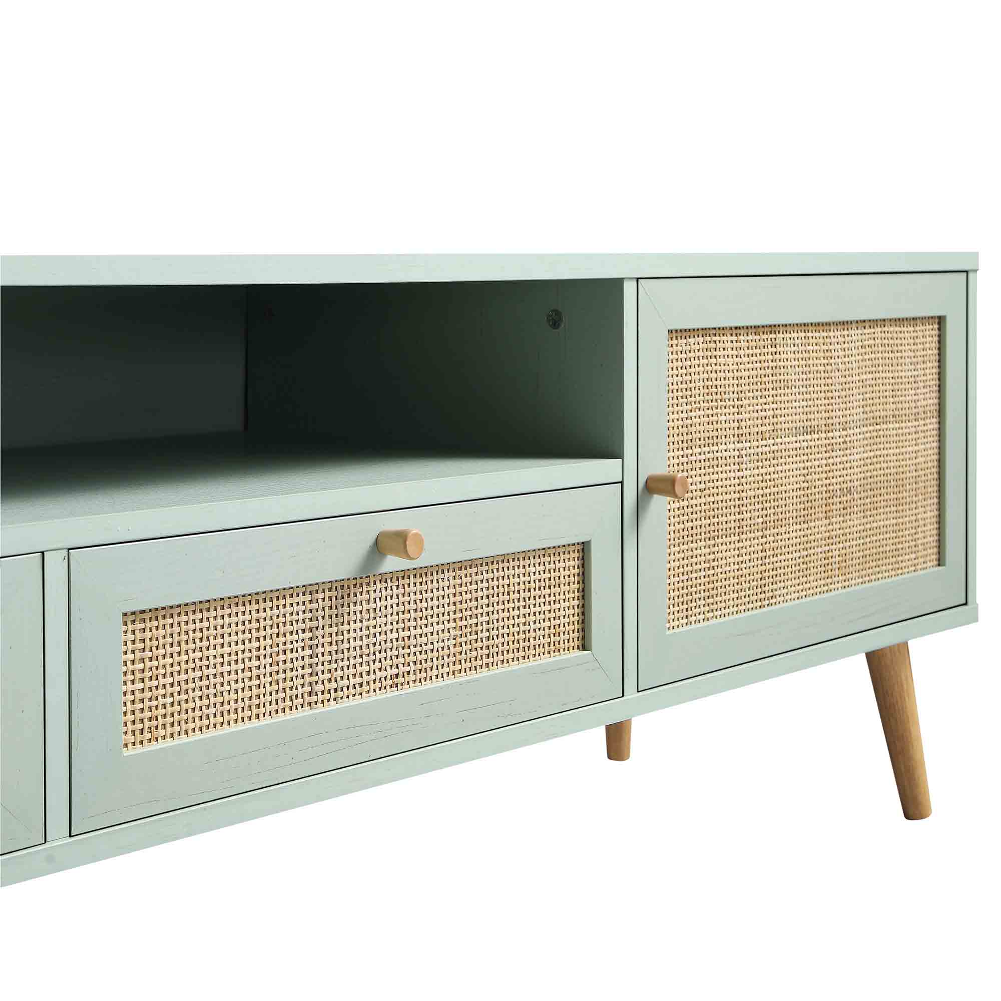 Woven Rattan 79in. Wide TV Unit, Mint