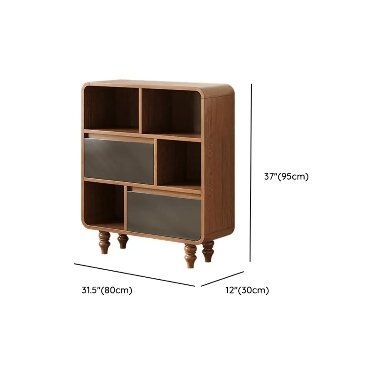 Mid-Century Modern Wooden Vertical Display Bookcase