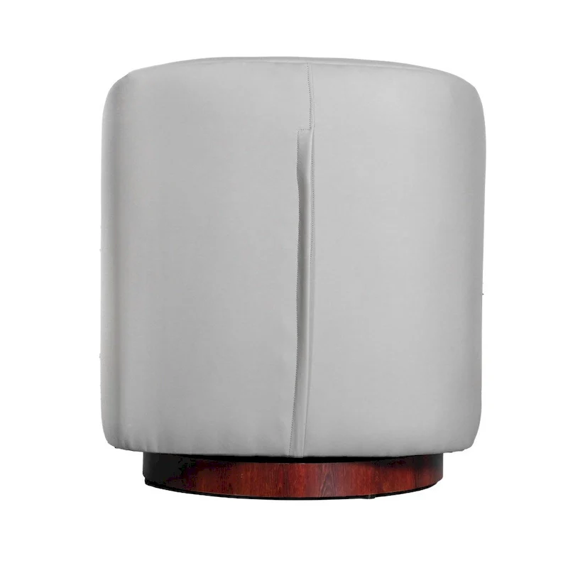 Barrel Accent Chair with 360 Swivel Vinyl Wrapped Base
