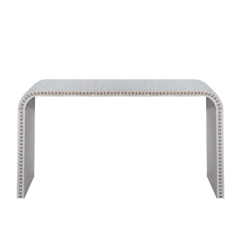 59 Entryway Table, Curved Waterfall-style Table,Console Table with Wood Beads