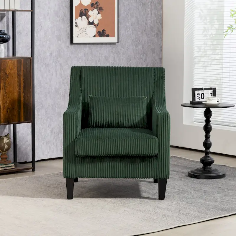 Emerald Modern 26.8  Arm Chair with Rubber Wood Legs
