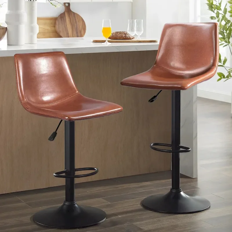 Bossin Bar Stools Set of 2 Height Adjustable,Swivel Counter Height Bar Stools with Back