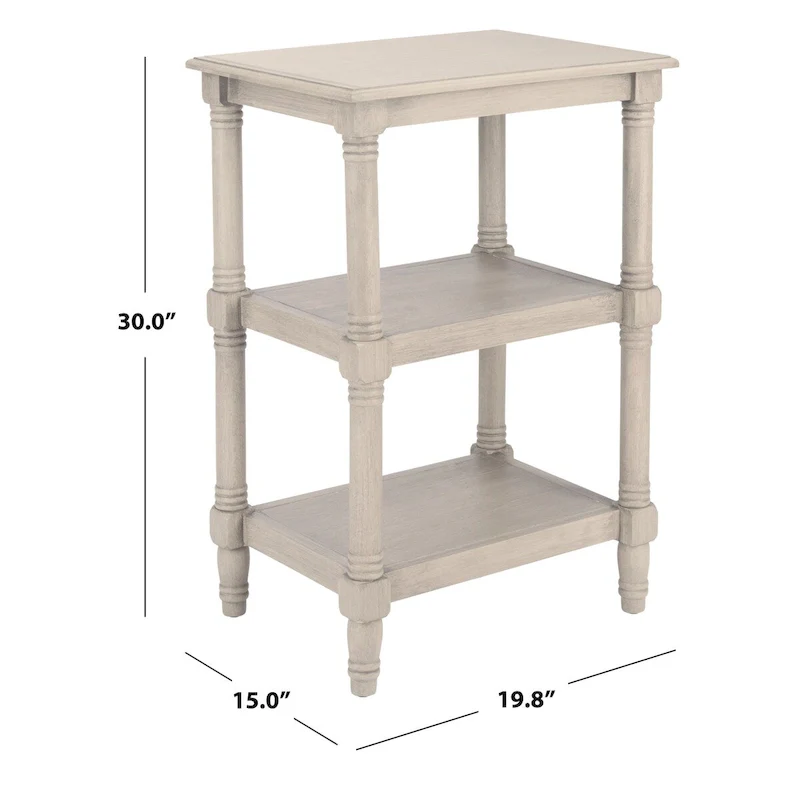 SAFAVIEH Elmira 3-Shelf Accent Table - 19.8 W x 15 L x 30 H - 20Wx15Dx30H