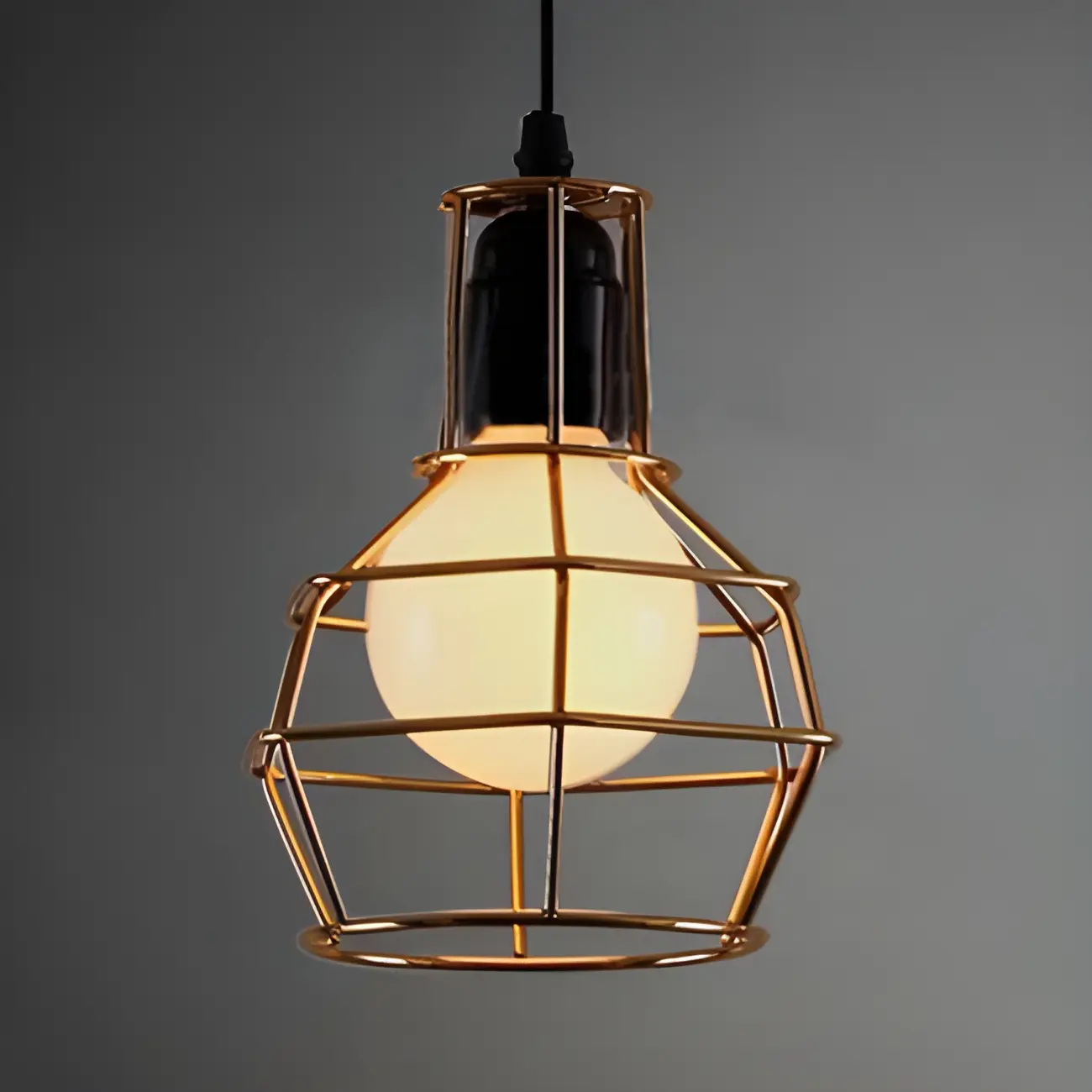 Industrial Metal Cage Pendant Lighting for Kitchen Island