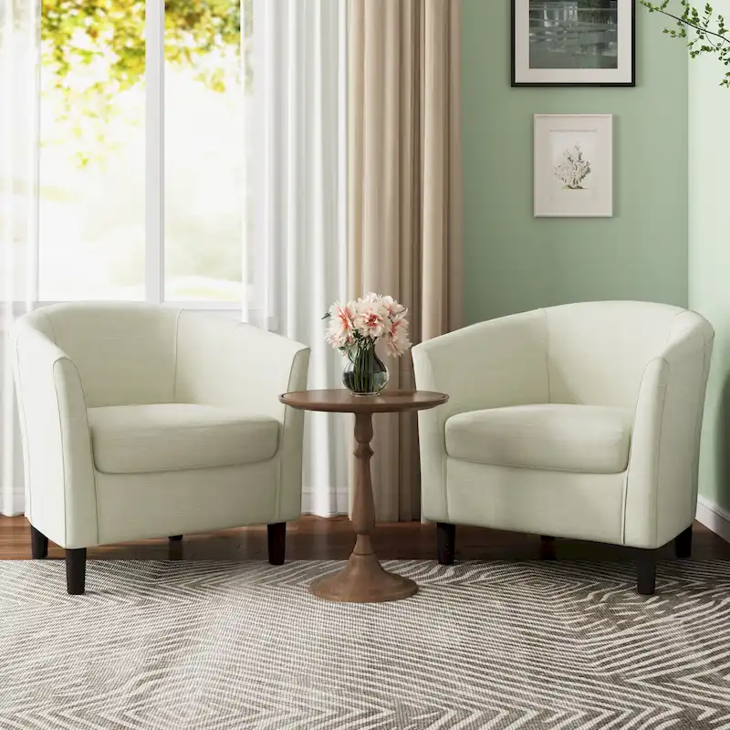2 Set Modern Accent Chair Upholstered Barrel Chair