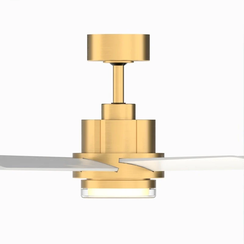 Pendry 56 inch Indoor/Outdoor Ceiling Fan with Matte White Blades - Brushed Satin Brass