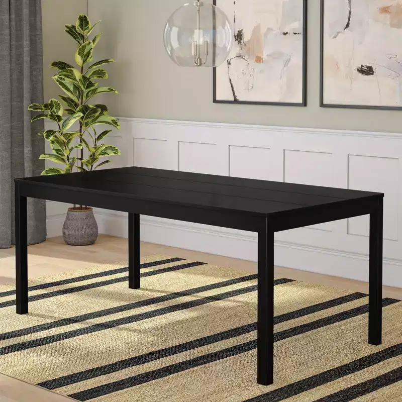 Now Furniture 72 Wooden Dining Table for 6, Rectangular Kitchen Table