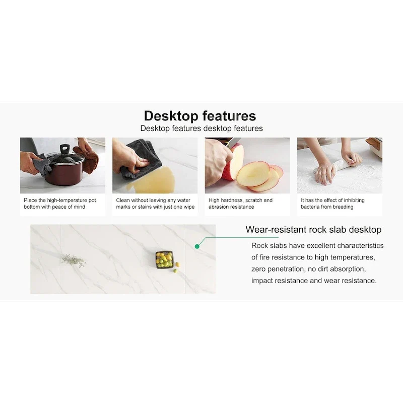 9 - Piece 110.24 Extendable Sintered Stone Dining Table and 8 Leather Chairs Dining Set