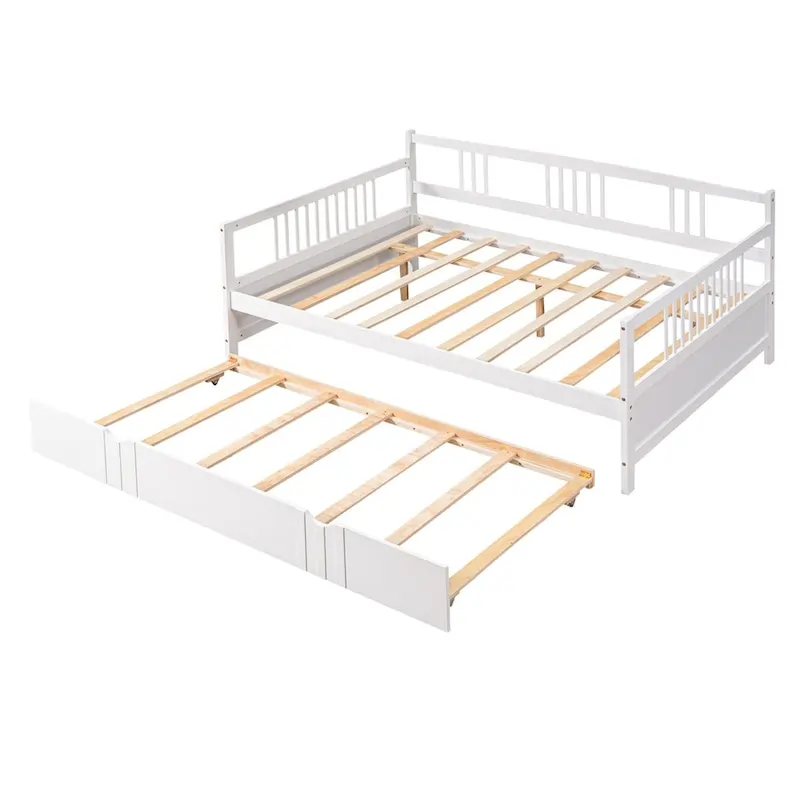 Grey / White / Espresso Full Wood Daybed with Twin Trundle - Fits 2 People