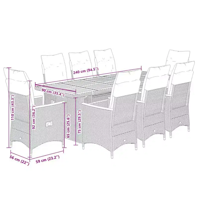 vidaXL Bistro Set Black, Cream White
