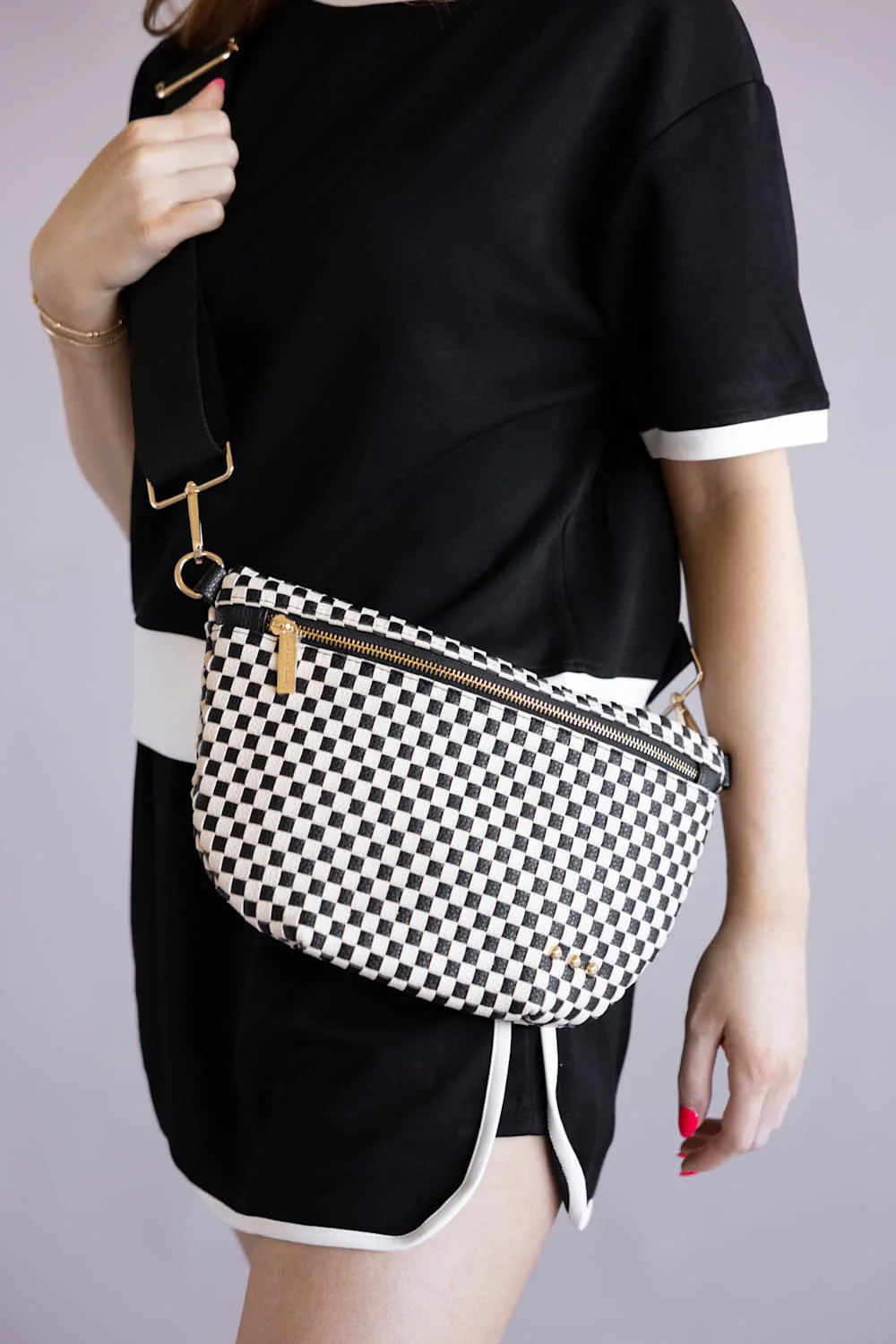 Weave Checkered Bag for Women in Black | BAGWESCHKBLK