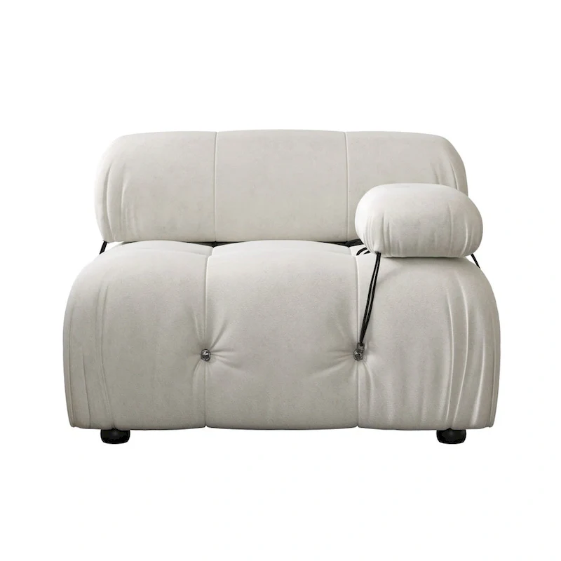 8-piece U-Shape Velvet Fabric Modular Sectional Sofa--138.6