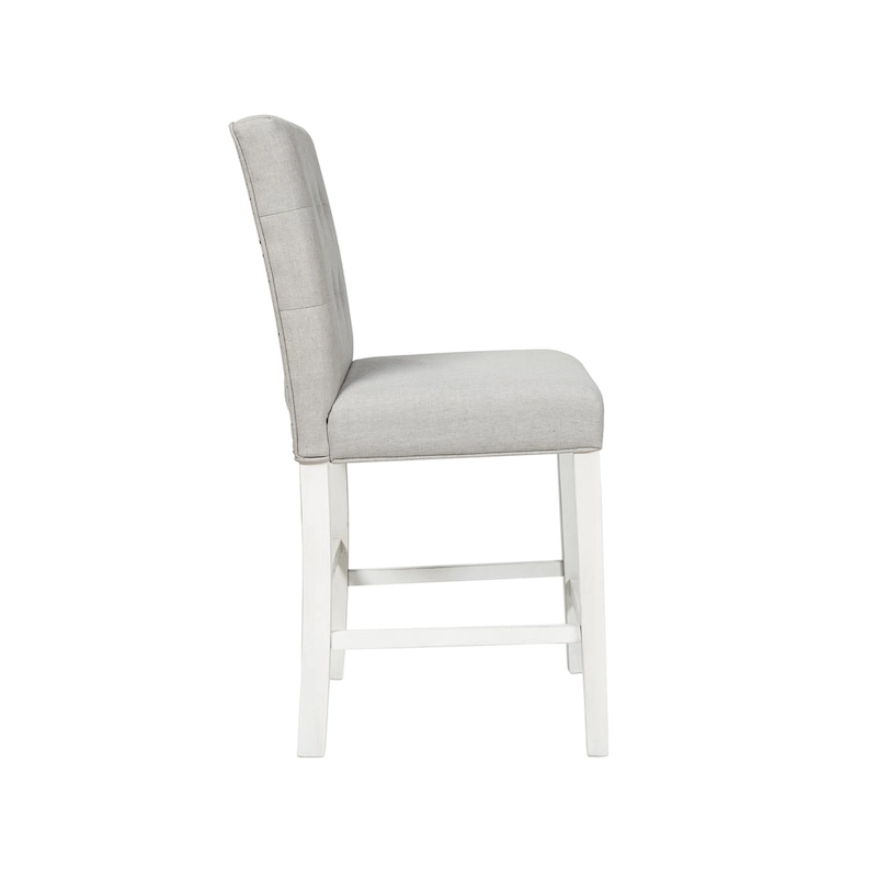 Tia Modern Tufted Grey Counter Chairs (Set of 2) by Furniture of America