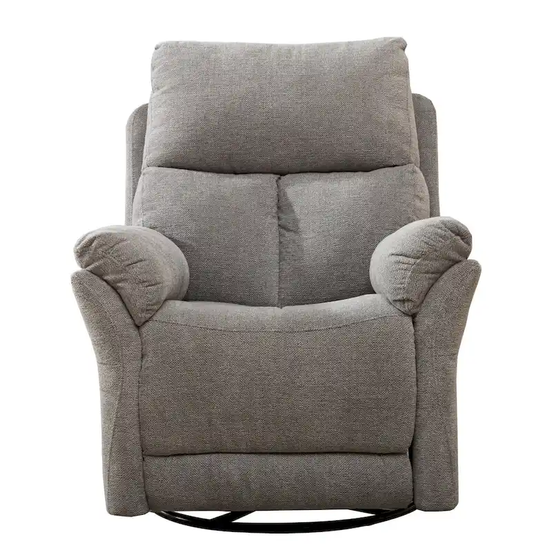 Fabric Overstuffed Swivel Rocker Manual Recliner Chair