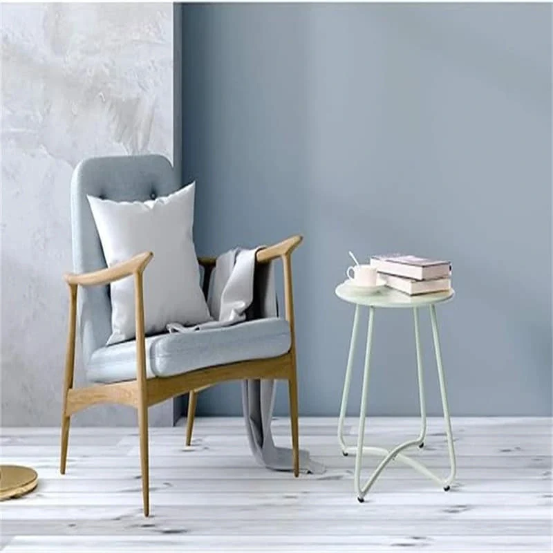 Navy Blue/Grey/Sky Blue/Teal Round Metal Side Table, 1-Person, Indoor & Outdoor