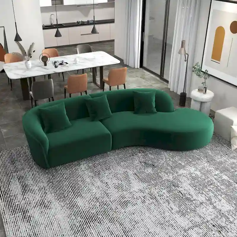 Style Luxury Modern Velvet Curved Sofa