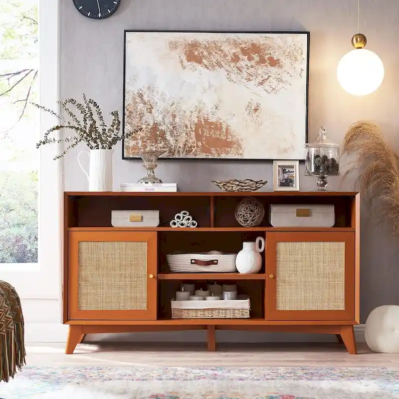 Mid Century Modern TV Stand, Highboy Entertainment Center, TV Console