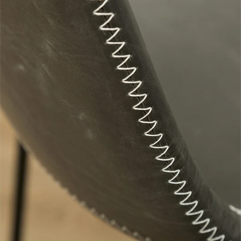 Roundhill Furniture Lotusville 7-PC Antique Black Wood Table with Faux Leather Barstools