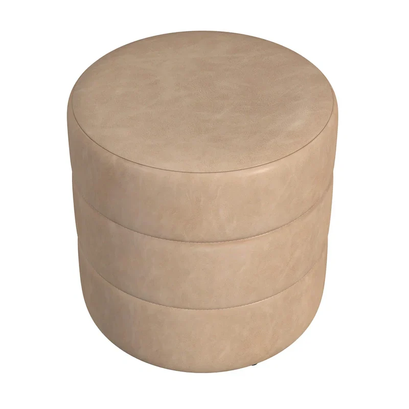 HomePop Upholstered Round Ottoman