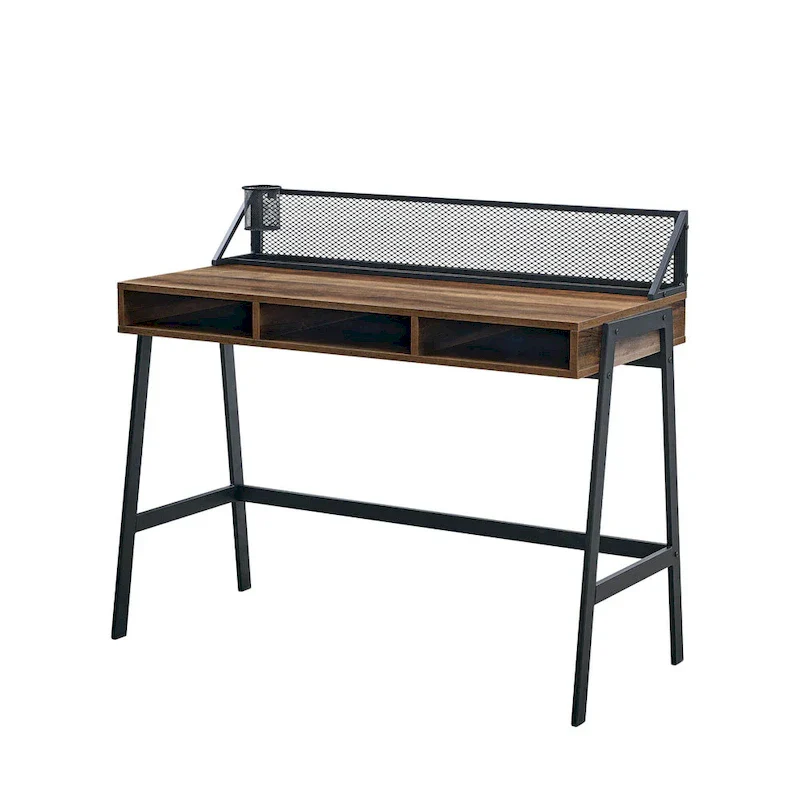 Industrial Writing Desk with Mesh Back - 42 Wide