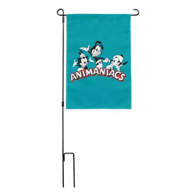 Animaniacs B&W Logo Garden Yard Flag with Pole Stand Holder