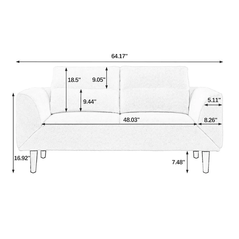 Convertible Futon Loveseat Sleeper Sofa