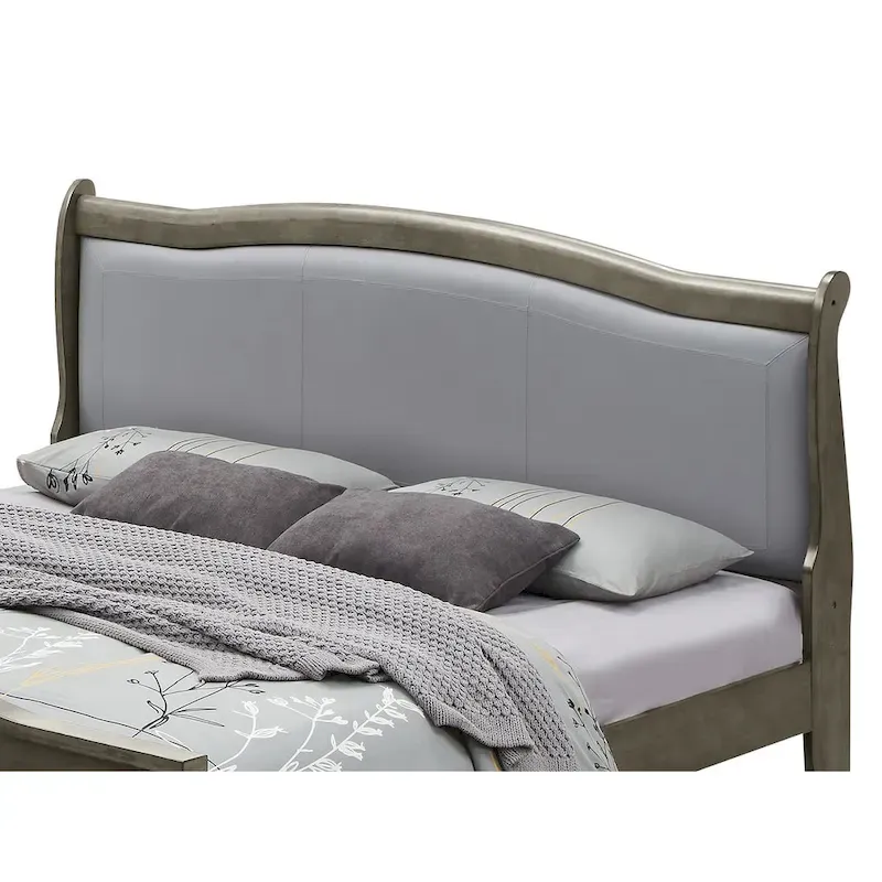 Louis Philippe Upholstered Wood King Panel Bed
